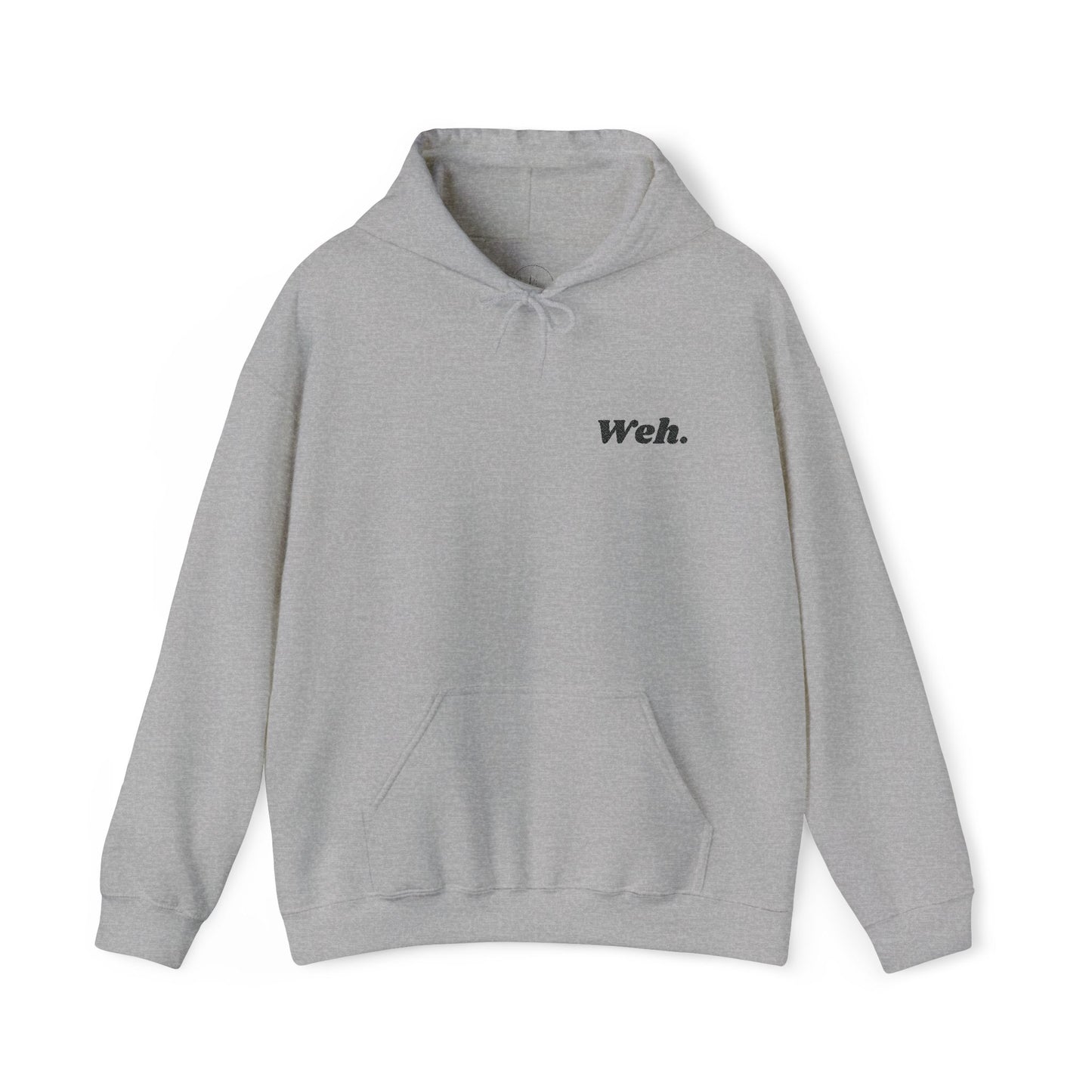 Embroidered "Weh." Unisex Hoodie (White/Grey)